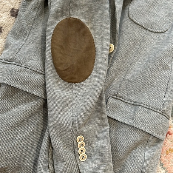 Massimo Dutti Light Grey Blazer with Elbow Patch Detail extra fine cotton - Picture 4 of 8